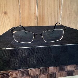OLIVER PEOPLES FABER COLOR MATTE BLACK SIZE 52/18/143 SEMI RIMLESS METAL FRAMES.